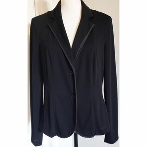 Marc Cain Black Blazer Jacket Neoprene Mesh